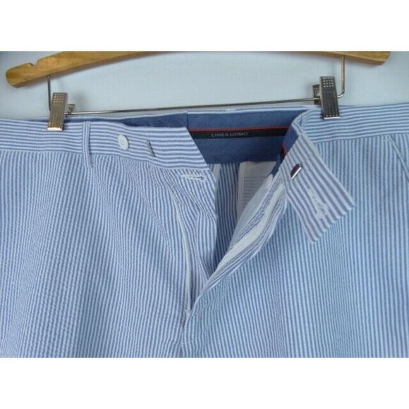 Linea Uomo Men's Shorts Size 42 Blue & White Striped Seersucker Shorts - Picture 5 of 9